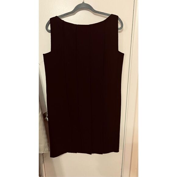 MILA SCHON ITALIAN DESIGNER QUIET LUXURY BLACK PLEATED WOOL DRESS SZ 12 (44) - Picture 7 of 11
